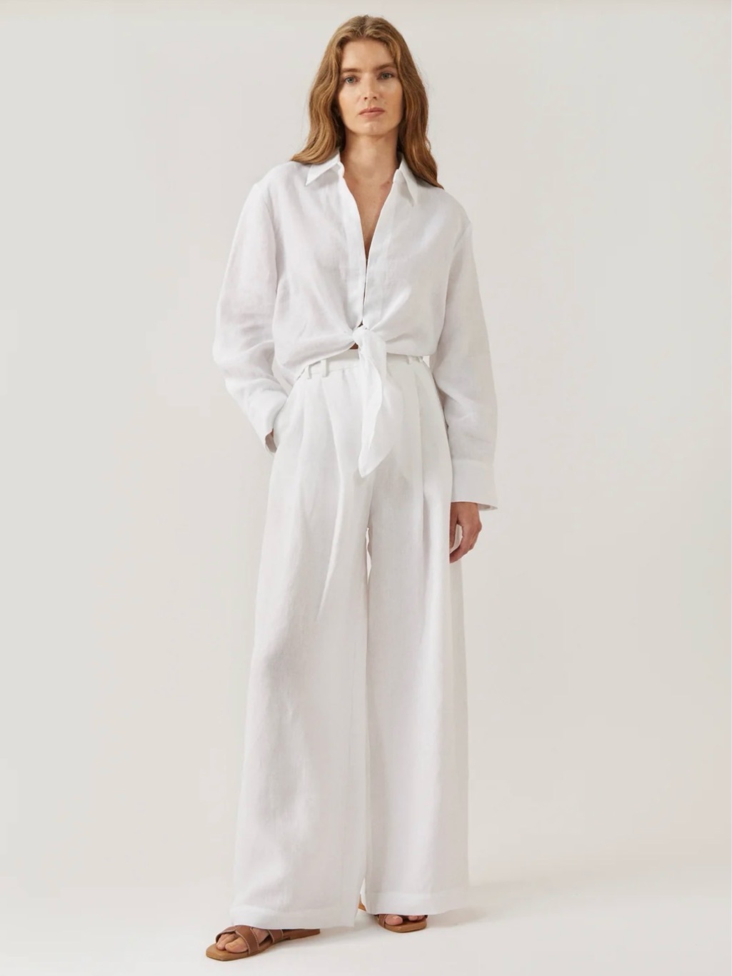 Casa Racki Alma White Linen Trousers